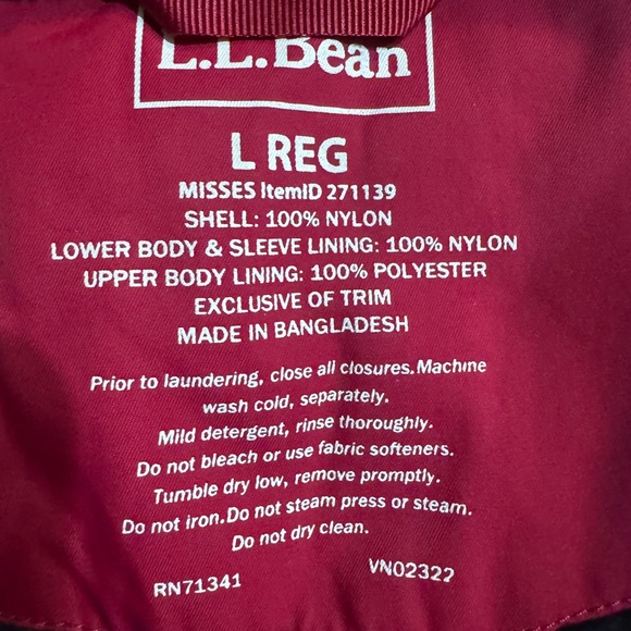 L.L. Bean pink jacket womens size L - Picture 12 of 12